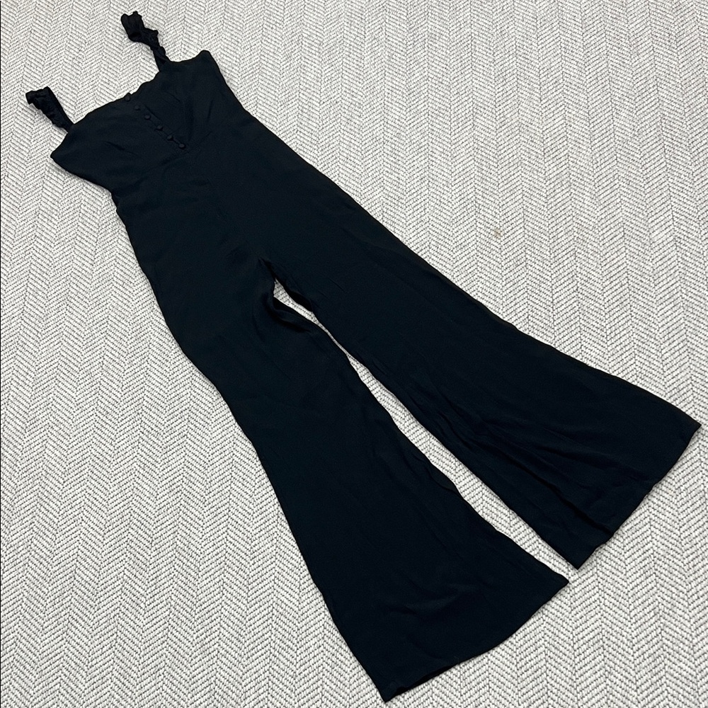 Olivaceous Black Wide-Leg Jumpsuit
